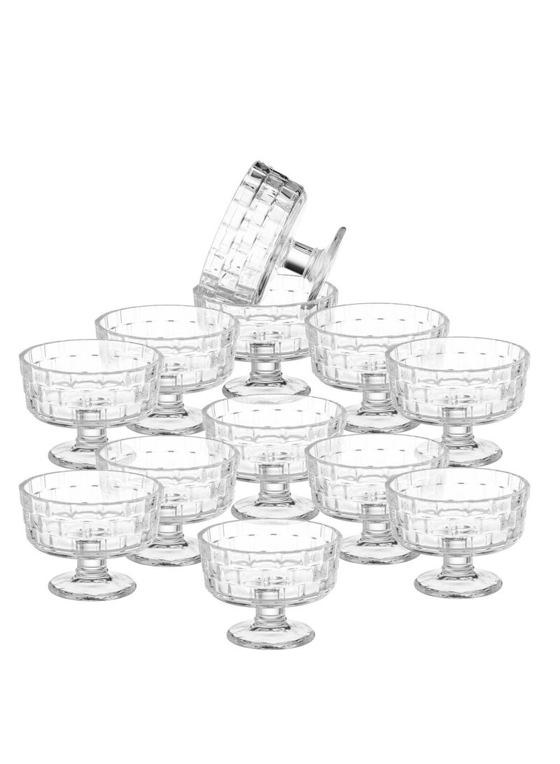 بلينك ماكس طقم أوعية تقديم آيس كريم ومكسرات متعددة الأغراض من الزجاج الشفاف، 12 قطعة، 265 مل - Image 2